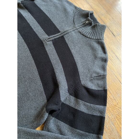 TOMMY HILFIGER Gray/Blue 1/4 Zip Cotton Pullover Sweater sz XL - Picture 2 of 10